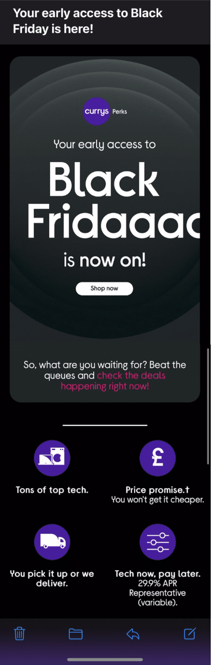 Black Friday Email Example