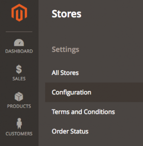 stores configuration menu magento2 backend